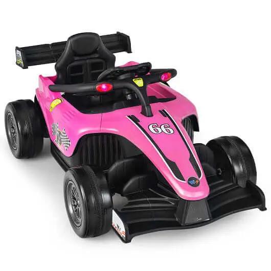 Pink 12V kids electric formula racing car with remote control toy vehicle | Montessori wooden Christmas tree with felt ornaments for kids decoration set | Small wooden Christmas