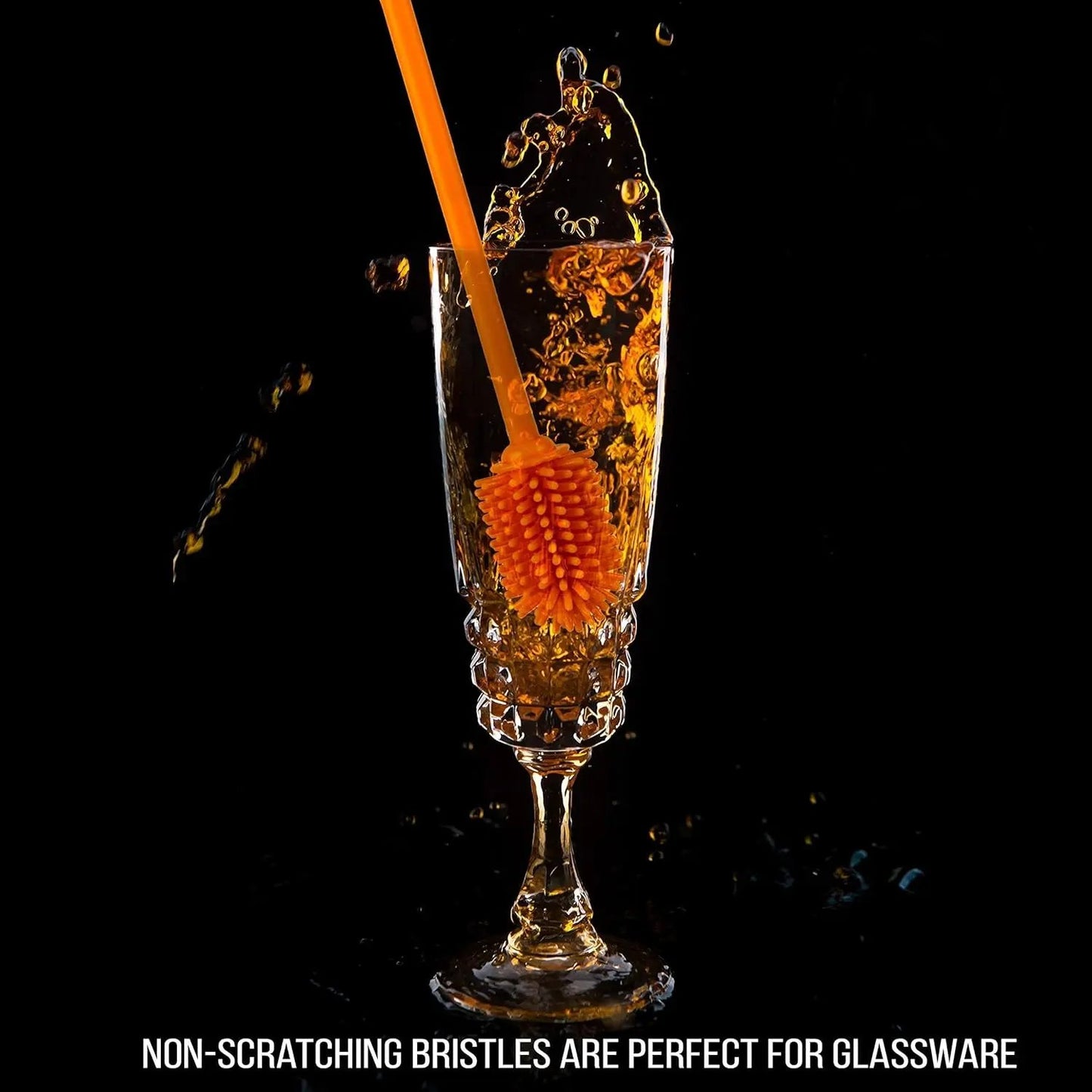 12.5" Silicone Bottle Brush & Straw Cleaner Brush Set | Water Bottle Cleaner for Hydro Flasks, Tumblers, Glassware, Vases and Narrow Neck Containers