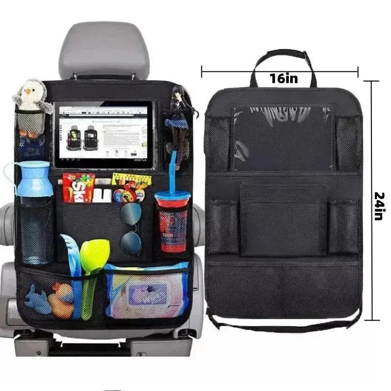 Car Backseat Organizer with Touch Screen Tablet Holder Auto Storage Pockets Cover Car Seat Back Protectors Car Accessories