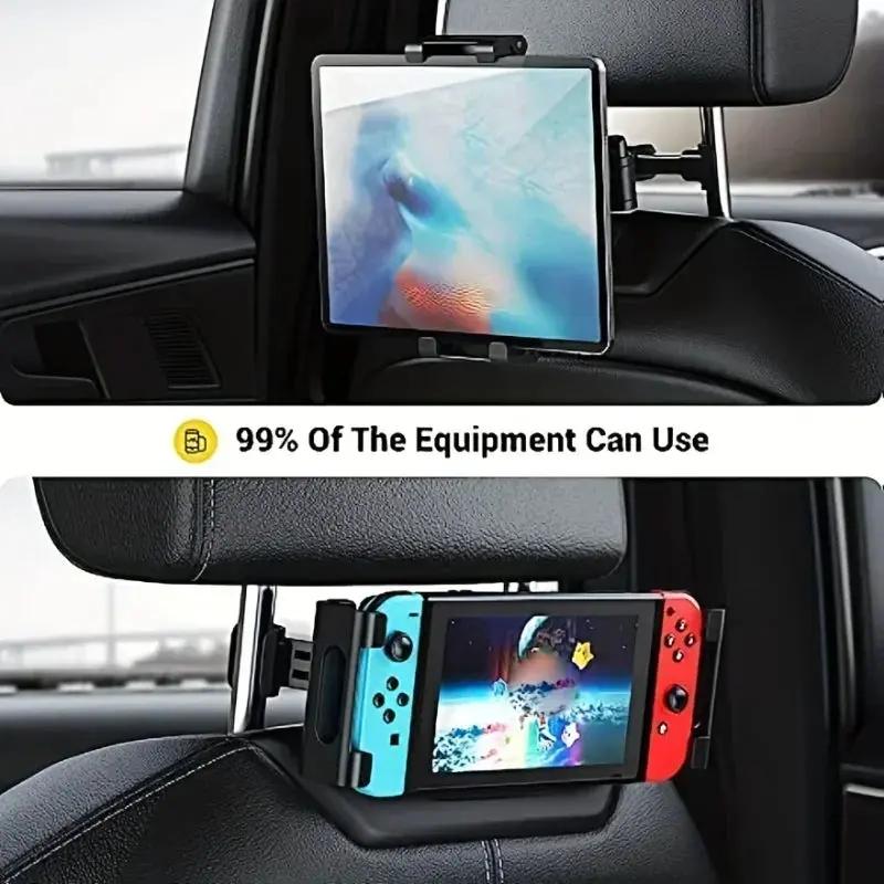 Car Telescopic Car Rear Pillow Phone Holder Tablet Rotating Car Seat Rear Stand Headrest Bracket for Phone Tablet