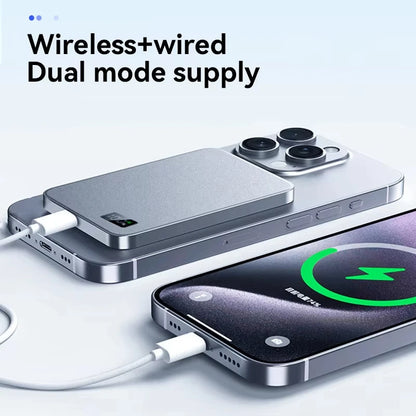 10000Mah Thin Magnetic Wireless Power Bank PD25W Fast Charging Portable External Battery 5000Mah Magnetic for Iphone Samsung