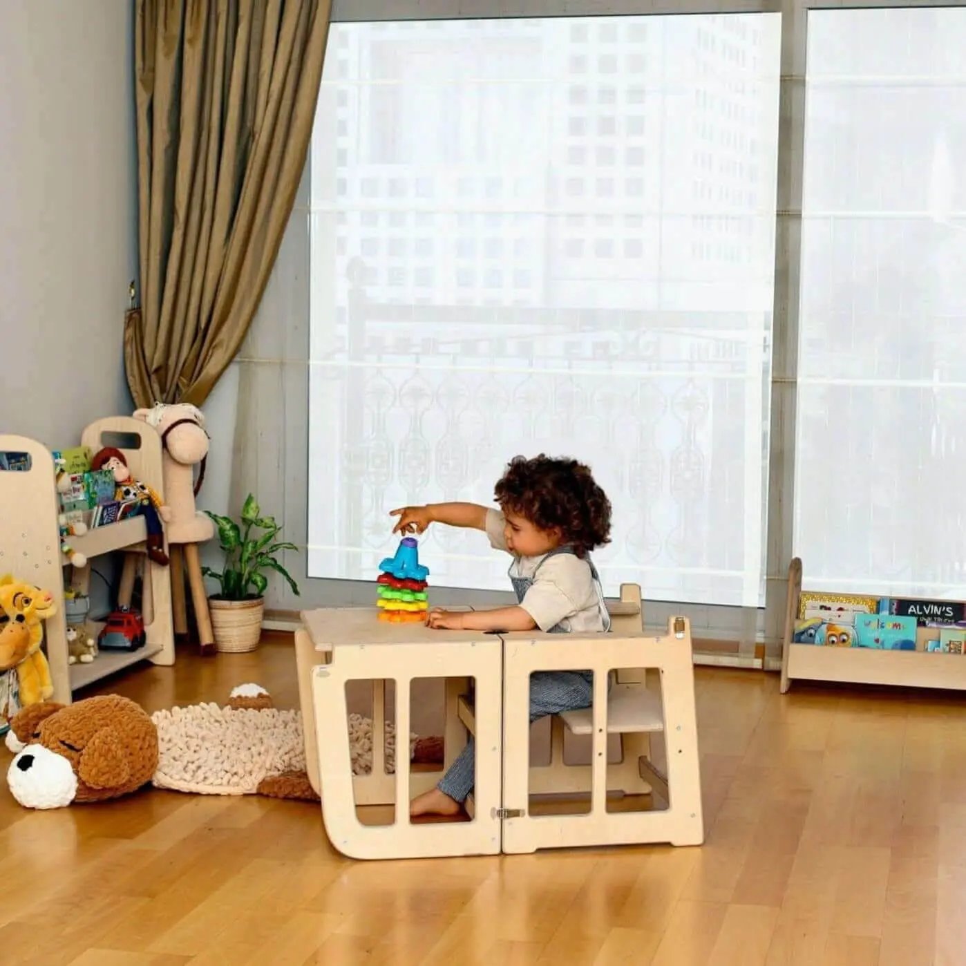 2in1 Montessori Learning Tower & Desk - Ladjyanoo