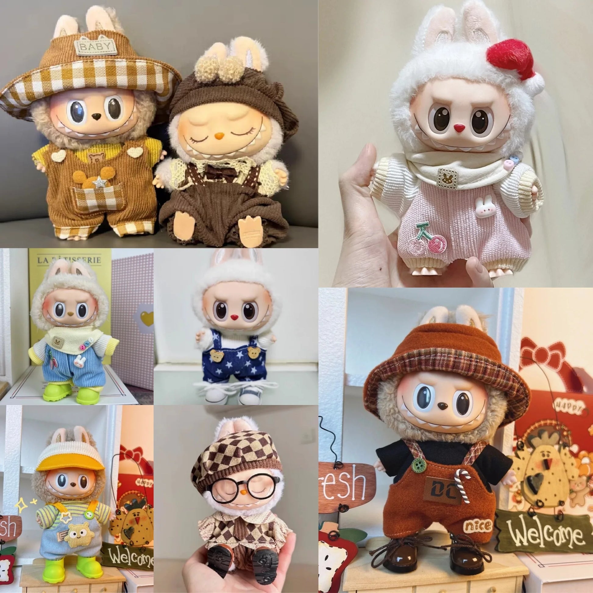 【No Shoes】For 15Cm Labubu Stylish Outfit Clothes Sports & Leisure Suit Labubu Outfit Accessories Labubu Ropa