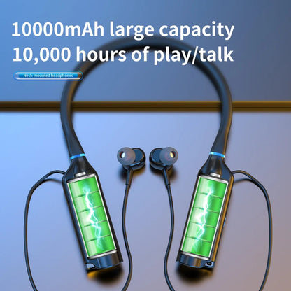 10000Mah 10000Hours Playback Wireless Bluetooth Earphones Magnetic Sports Running Headset Neckband Sport Earbuds Noise Reduction