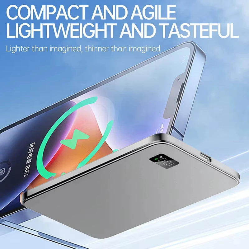 10000Mah Thin Magnetic Wireless Power Bank PD25W Fast Charging Portable External Battery 5000Mah Magnetic for Iphone Samsung