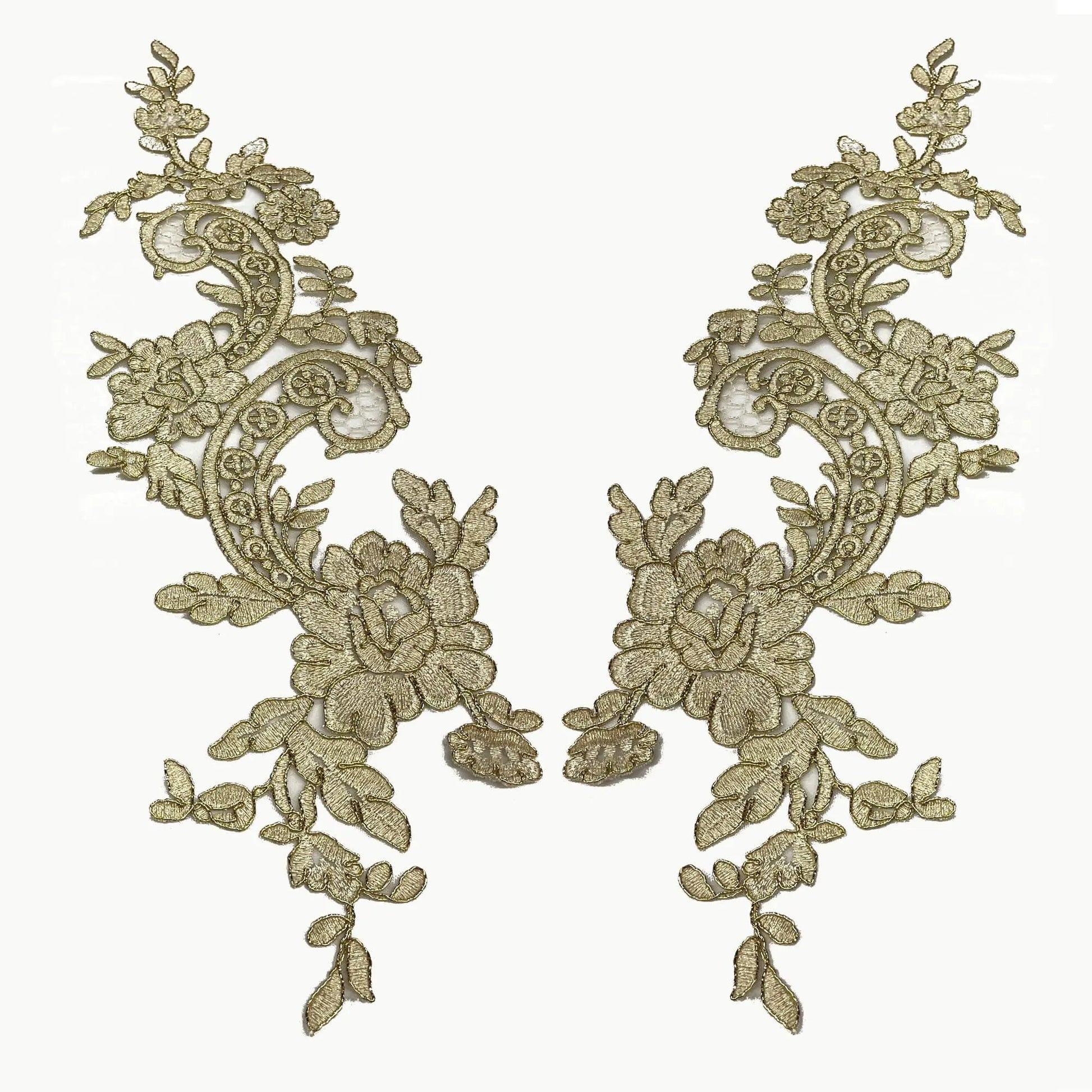 Corded Floral Lace Applique Embellishment for Bridal, Quinceañera Gown, Dance | Lace USA - 96434W - Ladjyanoo