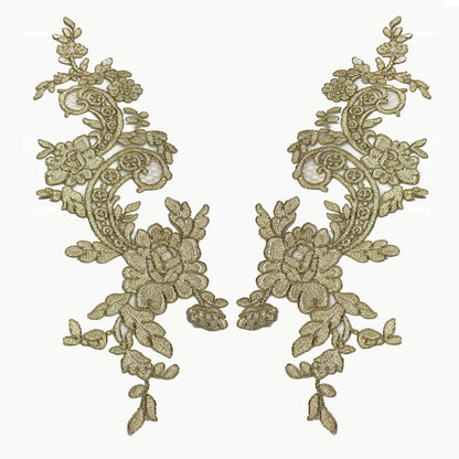 Corded Floral Lace Applique Embellishment for Bridal, Quinceañera Gown, Dance | Lace USA - 96434W - Ladjyanoo