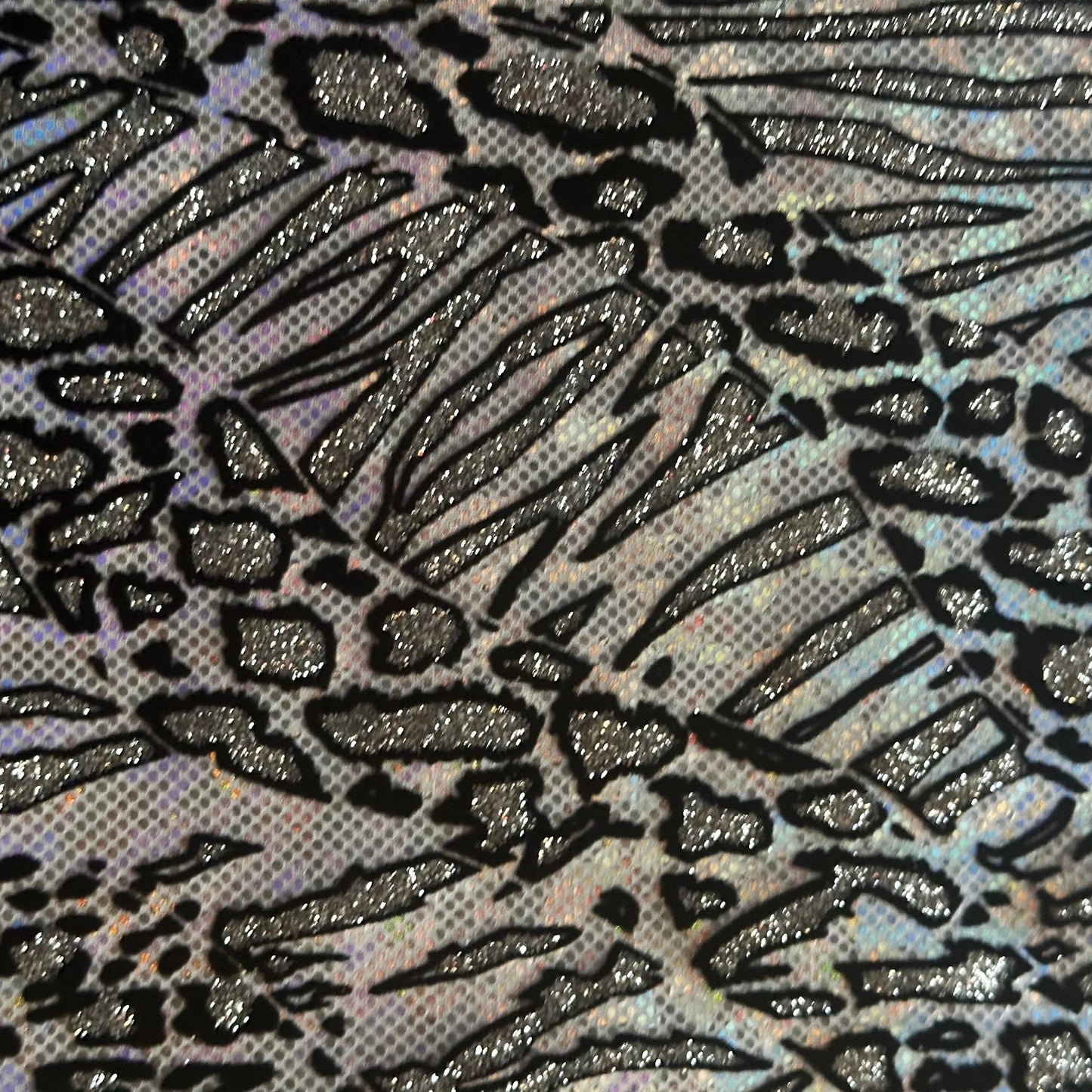 Cheetah Metallic Flocking Hologram Glitter Fabric in Nylon Spandex | Spandex Palace - Ladjyanoo