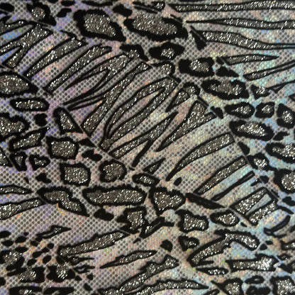 Cheetah Metallic Flocking Hologram Glitter Fabric in Nylon Spandex | Spandex Palace - Ladjyanoo