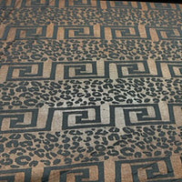 Burnout Greek Leopard Mesh Mechanical Stretch Fabric | Spandex Palace