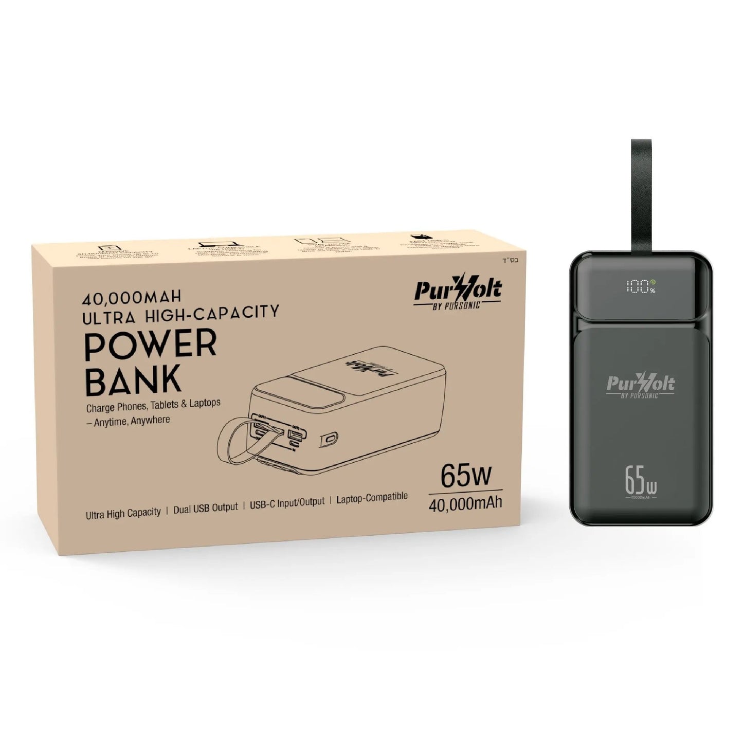 PurVolt 40,000mAh Ultra High-Capacity Power Bank – Powering Laptops, Phones & Beyond - Ladjyanoo