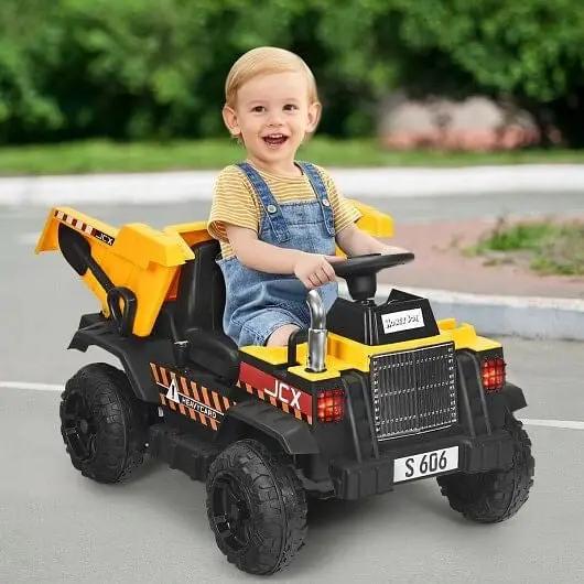 12V Battery Kids Ride On Dump Truck  withEl Electric Bucket and ectric Dump Bed - Ladjyanoo