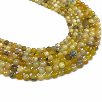Dendritic Yellow Opal Round 6mm 8mm - Ladjyanoo