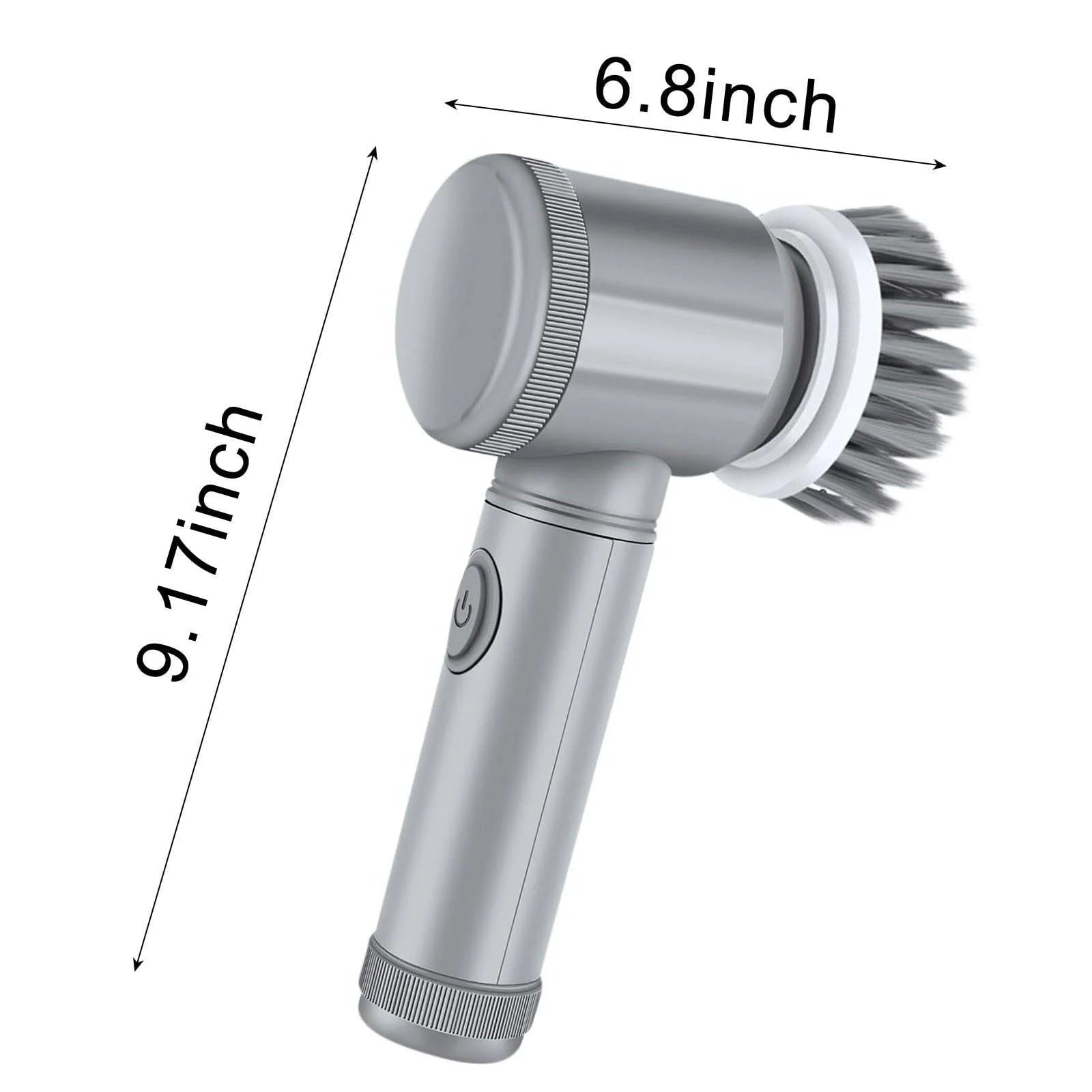 Cordless Electric Scrubber with 5 Replaceable Brush Heads - Handheld Power Cleaning Brush for Bathtubs, Floors, Walls, Tiles, Toilets, and Kitchen Surfaces