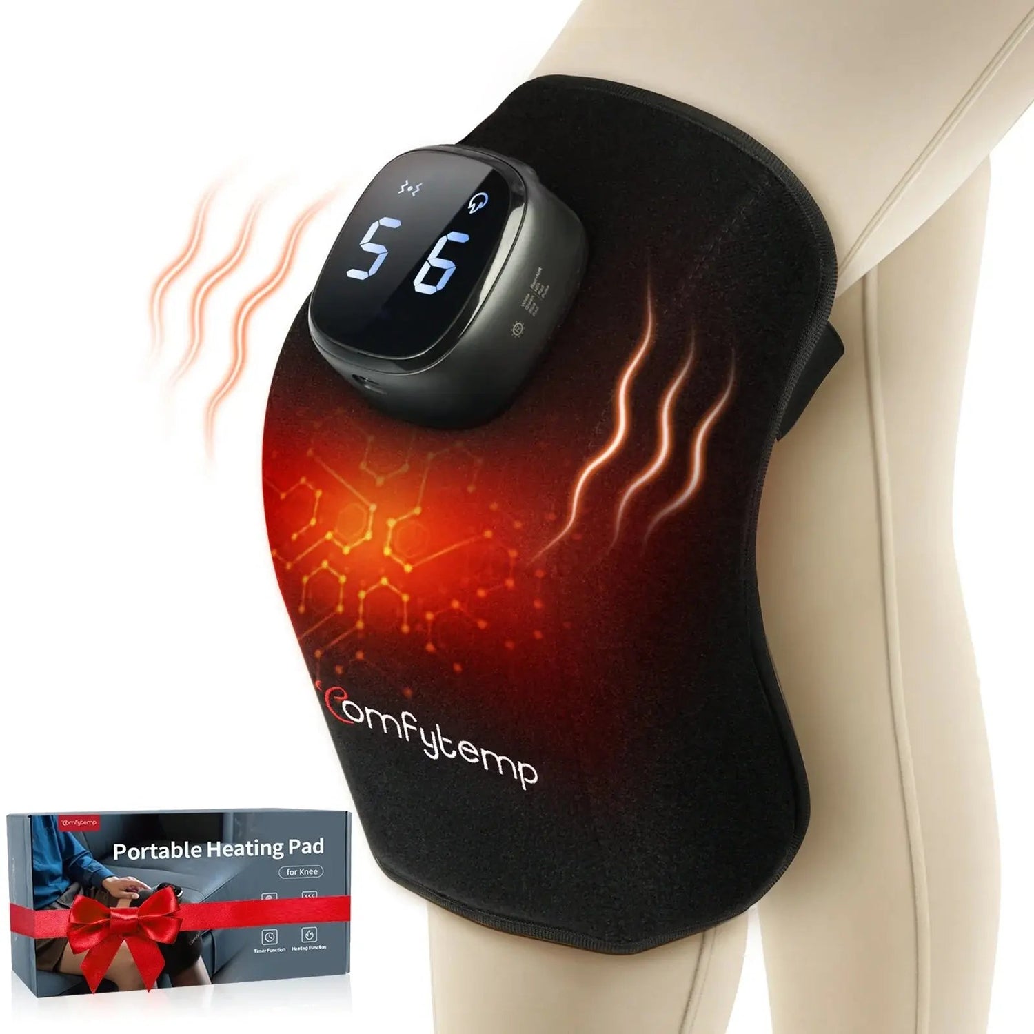 Cordless Knee Massager with Heat Therapy, 9 Heat Settings, 5 Vibration Modes, and App Control for Enhanced Pain Relief