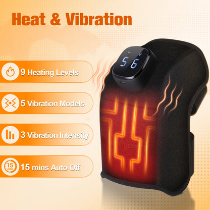 Cordless Knee Massager with Heat Therapy, 9 Heat Settings, 5 Vibration Modes, and App Control for Enhanced Pain Relief