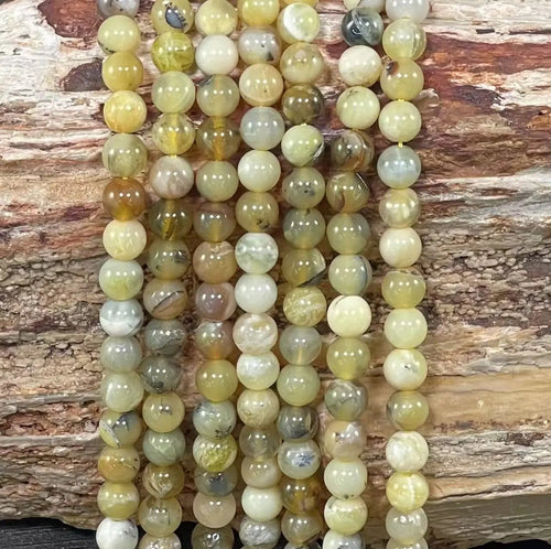 Dendritic Yellow Opal Round 6mm 8mm - Ladjyanoo