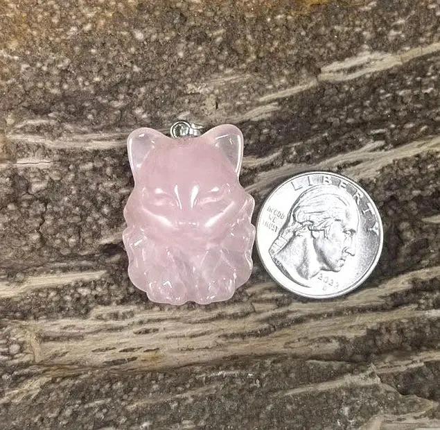 9 Tail Fox, Gemstone Pendants, 23x31mm (1pc) - Ladjyanoo