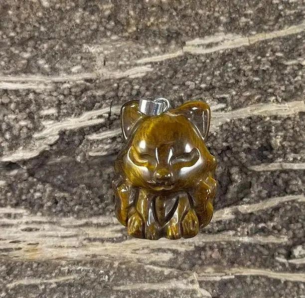 9 Tail Fox, Gemstone Pendants, 23x31mm (1pc) - Ladjyanoo