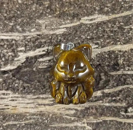 9 Tail Fox, Gemstone Pendants, 23x31mm (1pc) - Ladjyanoo