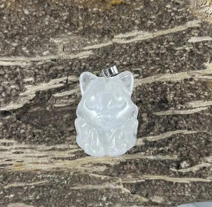 9 Tail Fox, Gemstone Pendants, 23x31mm (1pc) - Ladjyanoo