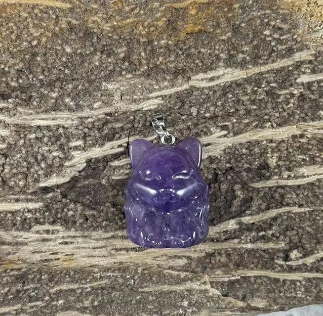 9 Tail Fox, Gemstone Pendants, 23x31mm (1pc) - Ladjyanoo