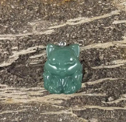 9 Tail Fox, Gemstone Pendants, 23x31mm (1pc) - Ladjyanoo