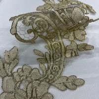 Corded Floral Lace Applique Embellishment for Bridal, Quinceañera Gown, Dance | Lace USA - 96434W