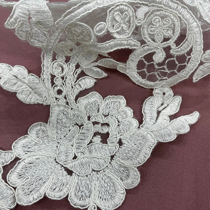 Corded Floral Lace Applique Embellishment for Bridal, Quinceañera Gown, Dance | Lace USA - 96434W - Ladjyanoo